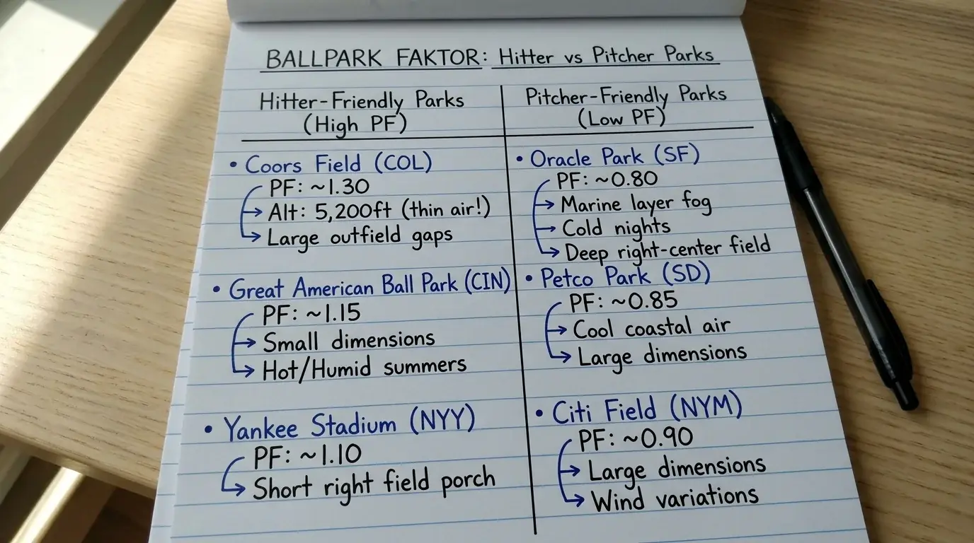 Hitter-friendly und pitcher-friendly MLB-Parks im Vergleich mit Konsequenzen für Over/Under-Wetten