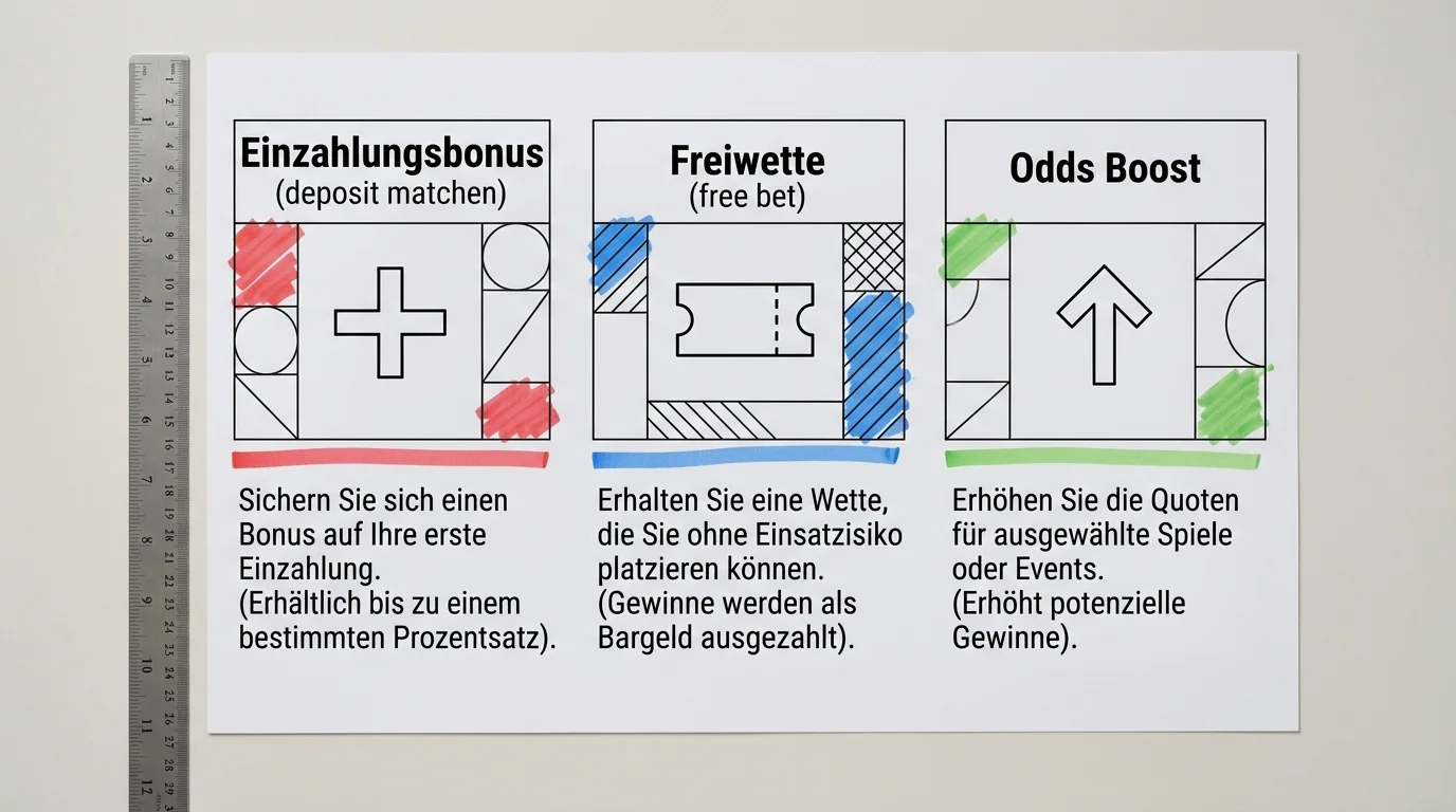 Übersicht der verschiedenen Bonus-Typen bei Sportwetten-Buchmachers für Baseball