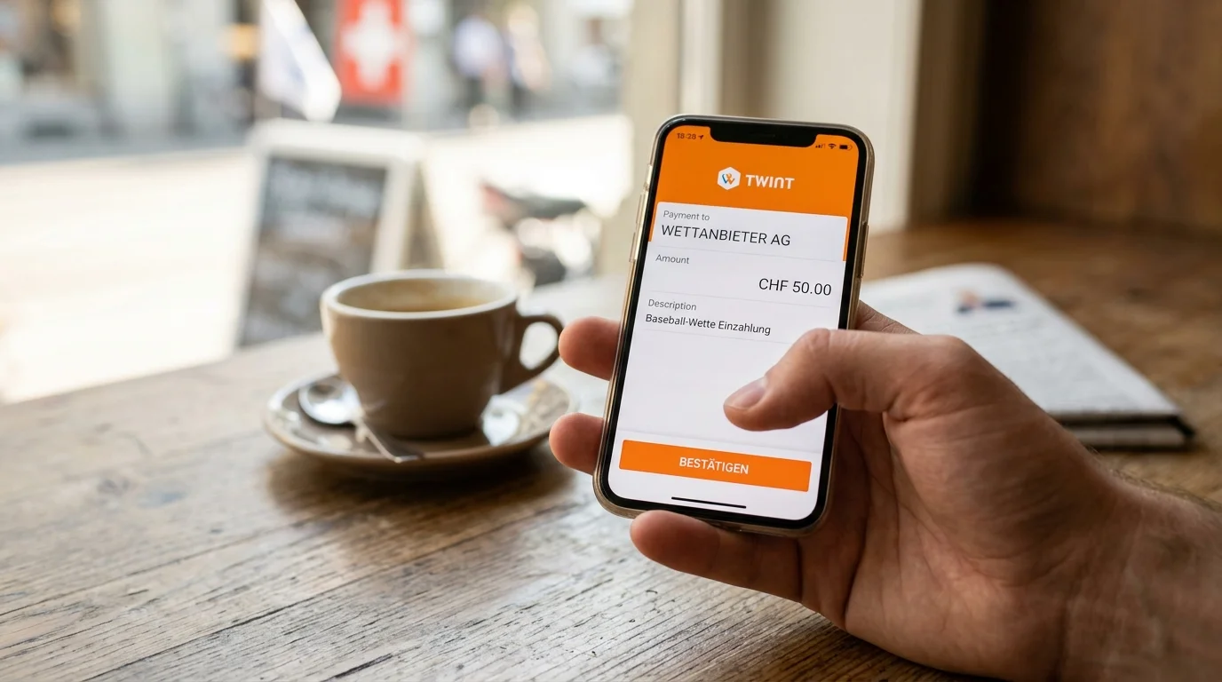 Twint-App auf Smartphone für Sportwetten-Einzahlung beim Schweizer Buchmacher