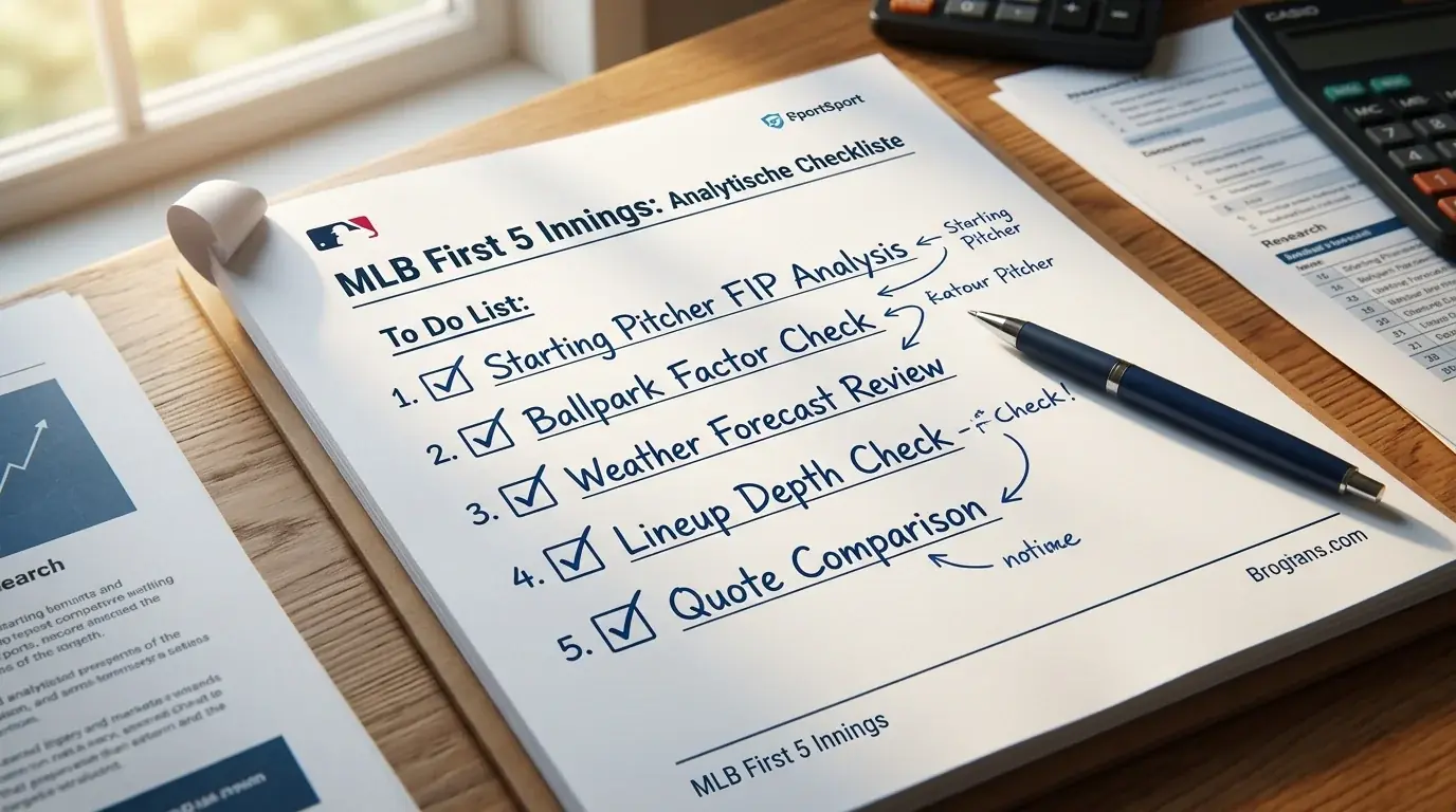 F5-Strategie Checkliste Baseball – Schritt für Schritt vor der First-5-Innings-Wette