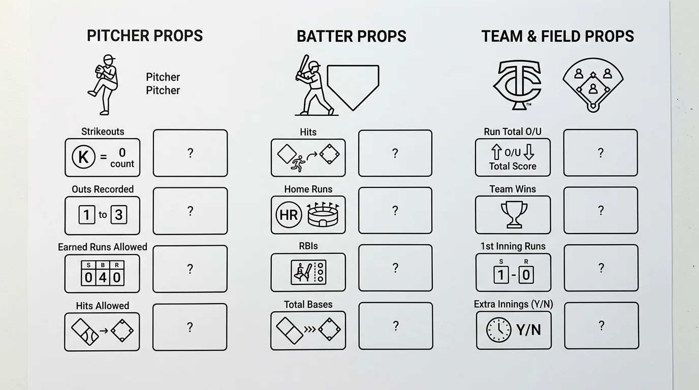 Kategorien von Prop Bets im MLB – Pitcher-Props, Hitter-Props und Team-Props im Überblick