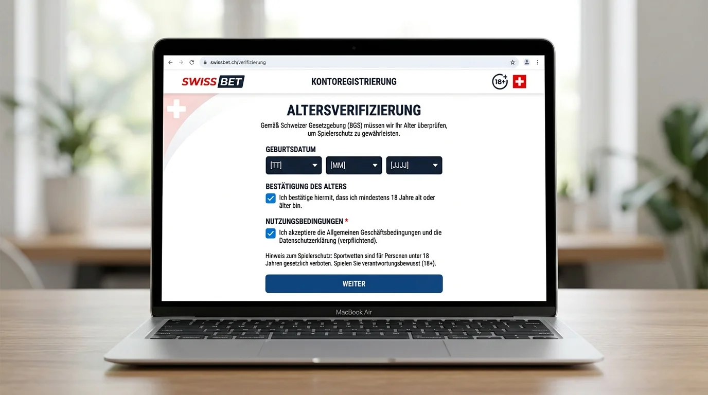 Online-Altersprüfung bei Schweizer Sportwetten-Anbieter zur Einhaltung des Minderjährigenschutzes nach BGS Art. 71