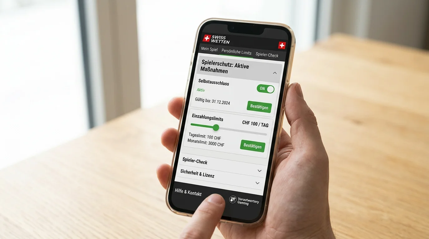 Spielerschutz Sportwetten Schweiz – Selbstsperre und Einzahlungslimits bei Schweizer Online-Sportwetten