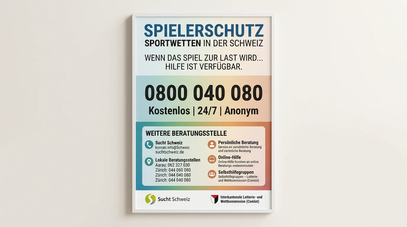 Spielsucht-Hotline 0800 040 080 in der Schweiz als erste Anlaufstelle für betroffene Sportwetter und Angehörige