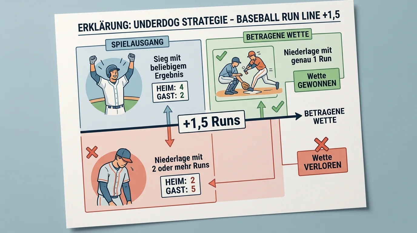 Run-Line +1,5 Underdog-Wette im Baseball: Risiko-Rendite-Verhältnis und strategische Einsatzszenarien