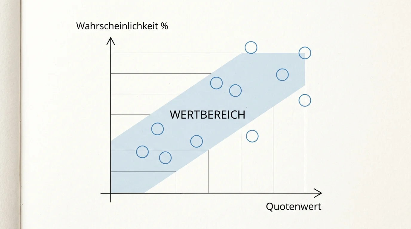 Konzept des Expected Value bei Baseball-Wetten: Grafische Darstellung von Wahrscheinlichkeit und Quote im Vergleich