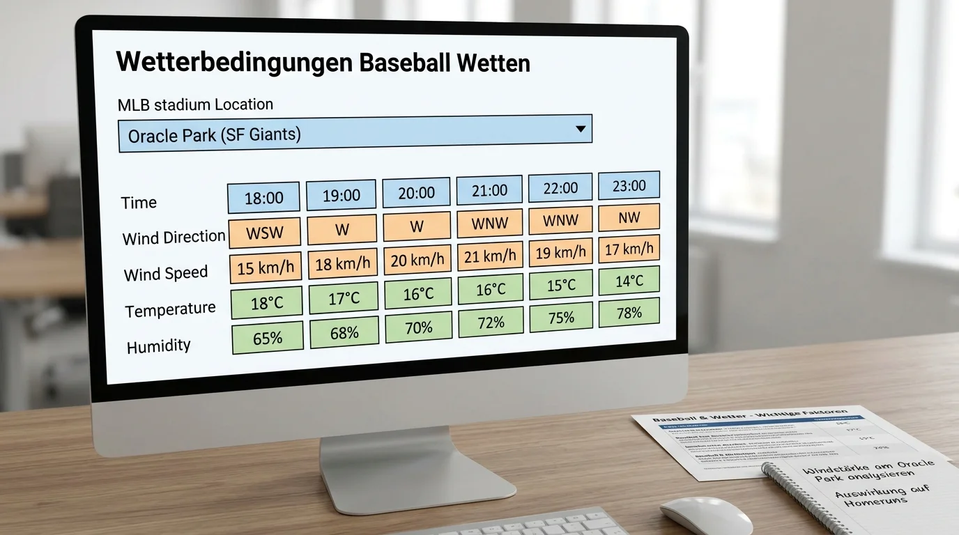 Verlässliche Wetter-Tools und Quellen für den Wettercheck vor einer Over/Under-Wette beim Baseball