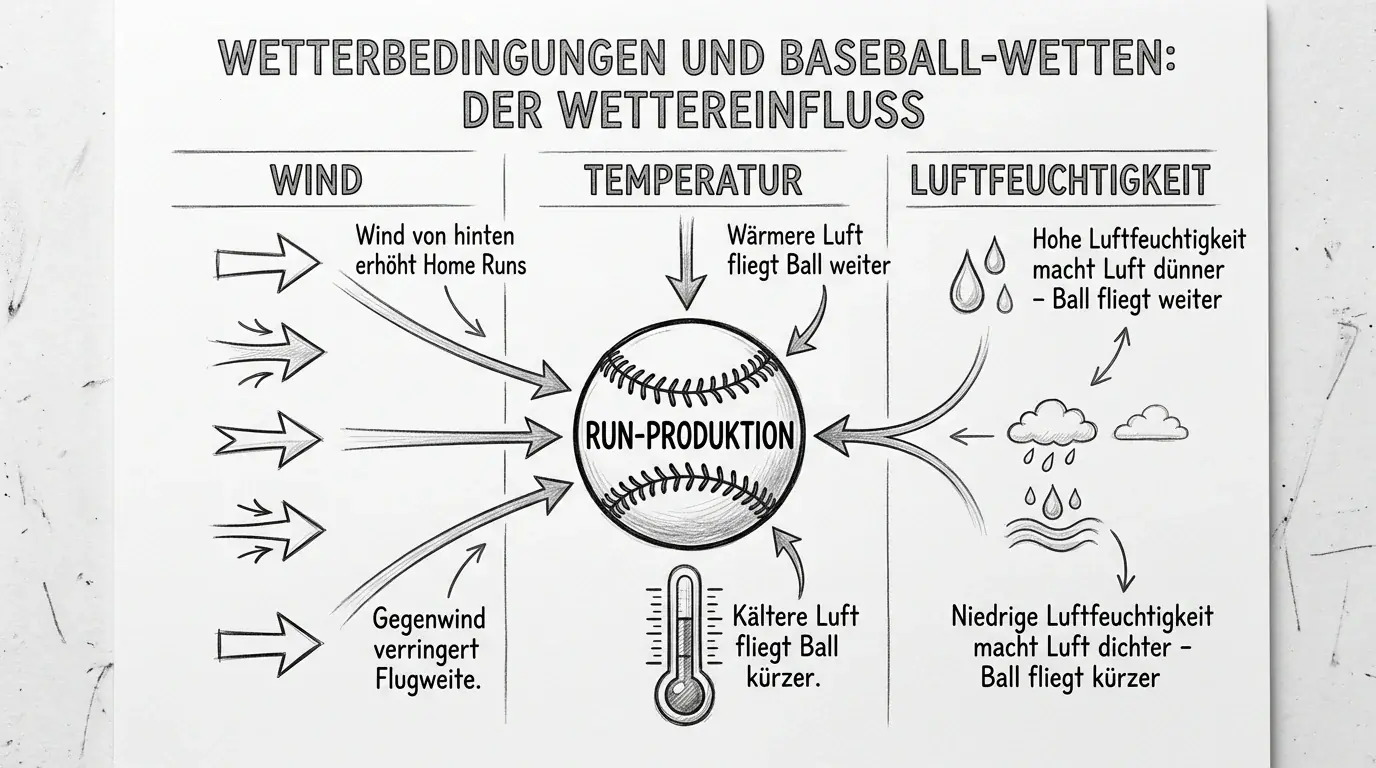 Einfluss von Wetterbedingungen auf Run-Produktion und Over/Under-Ergebnisse bei MLB-Spielen